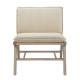 Natural Wood Cane Insert Beige Fabric Accent Chair